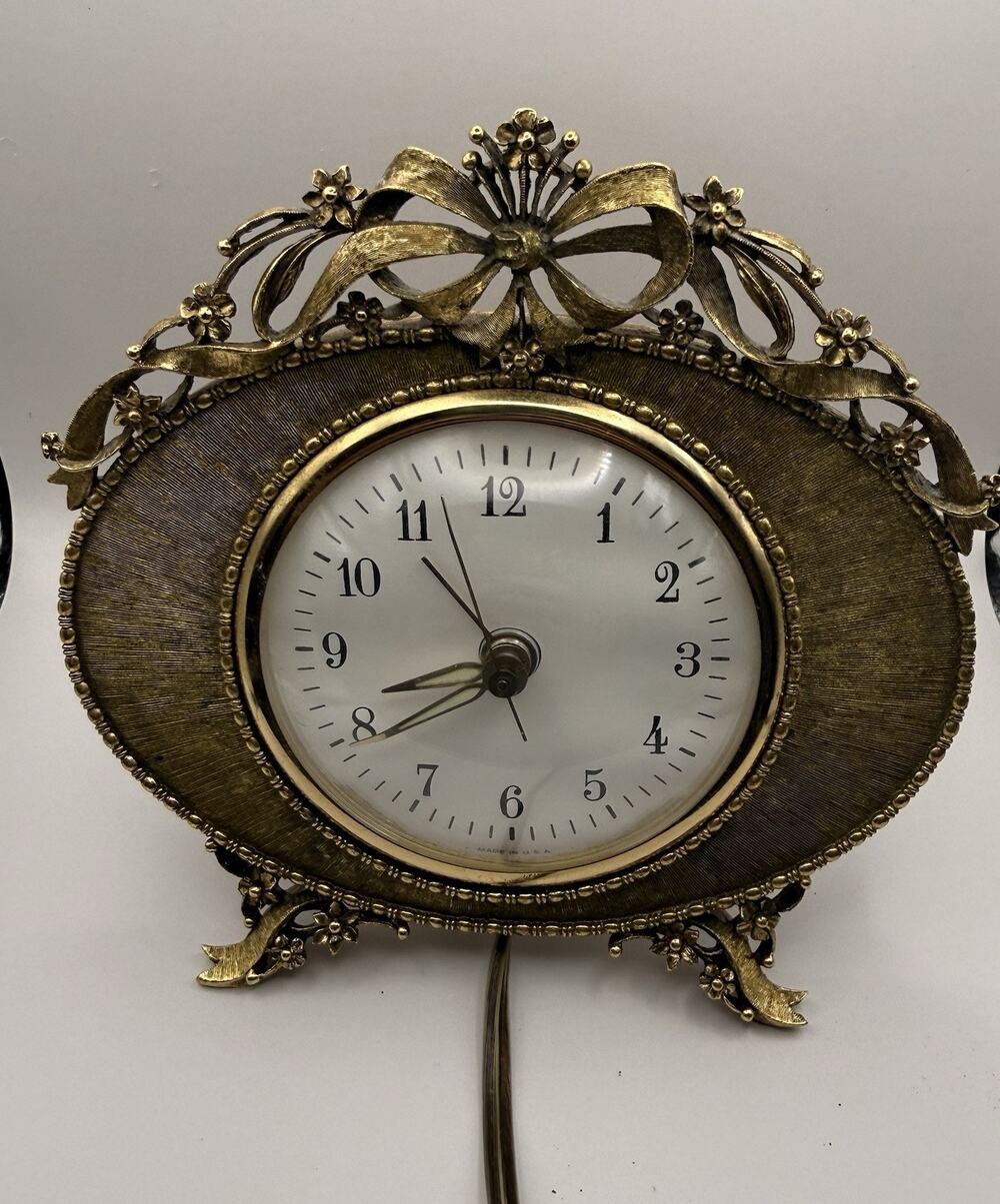 Vintage Matson Garden Party Electric Clock Working Ex Condition Hollywood Regenc